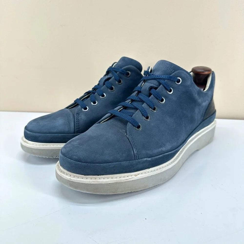 Samuel Hubbard Fast Oxford Mens 9.5 Navy Blue Nubuck Leather Walking Shoes